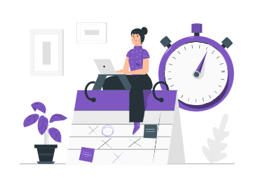 secrétaire administrative sur un calendrier chronomètre temps qui passe gain de temps