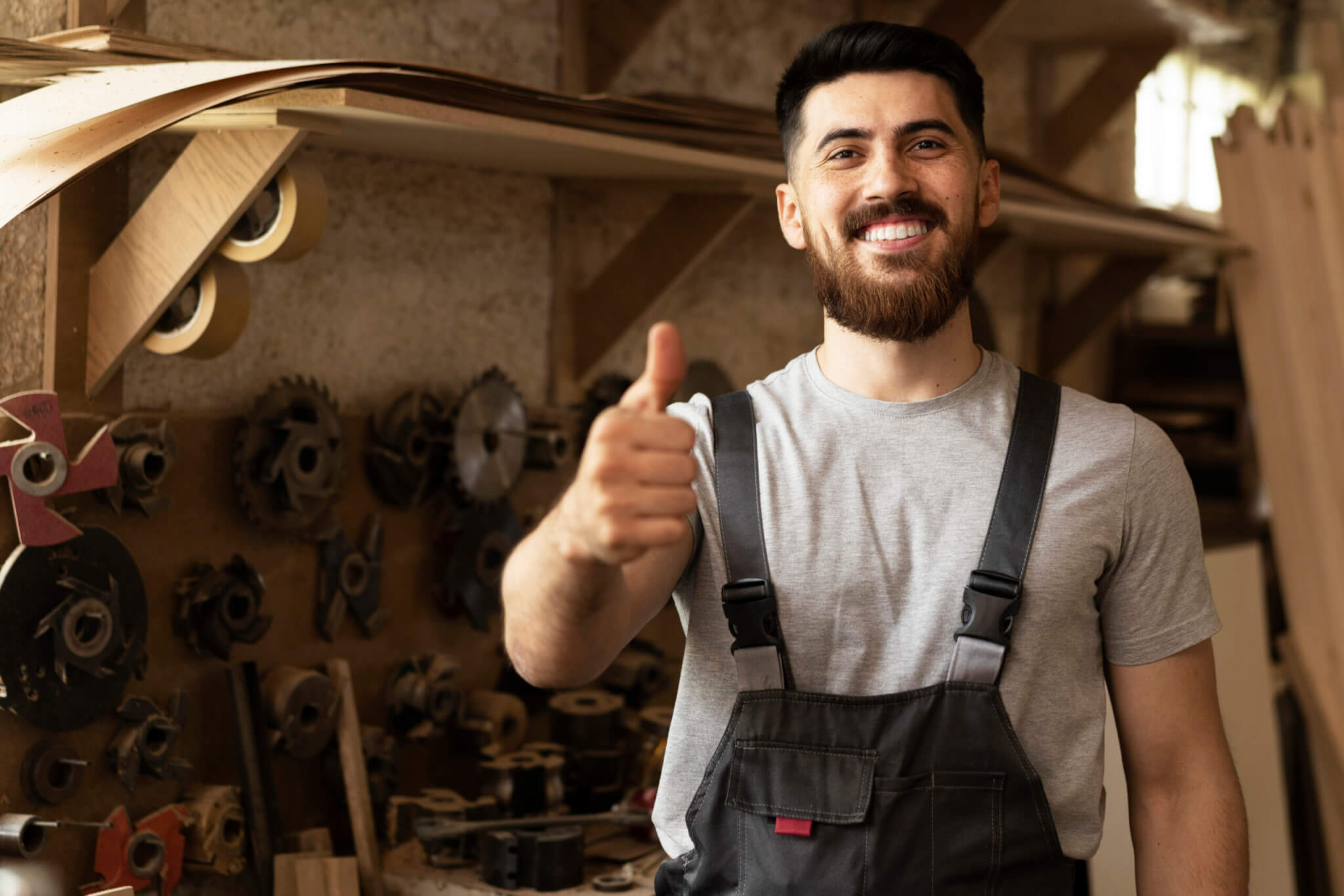 Artisan heureux car il a un partenariat avec une assistante administrative