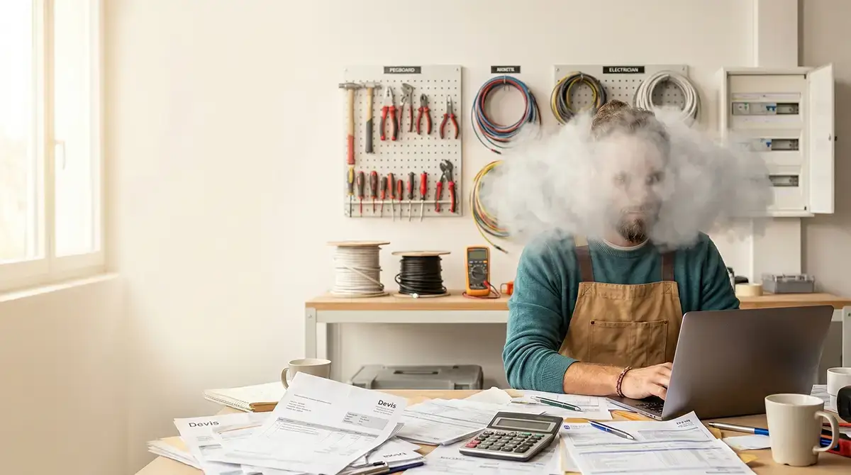 Artisan concentré sur son chantier, l'administratif délégué à AdminÉlite